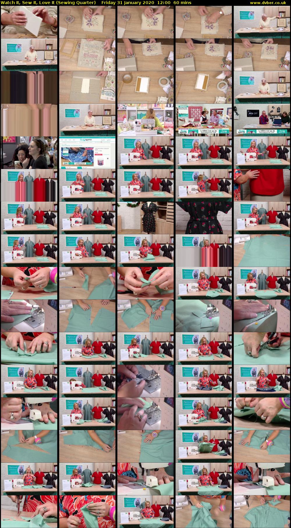 Watch It, Sew It, Love It (Sewing Quarter) Friday 31 January 2020 12:00 - 13:00