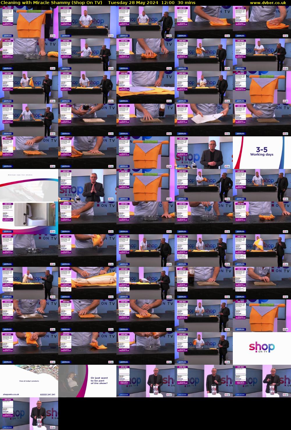 Cleaning with Miracle Shammy (Shop On TV) Tuesday 28 May 2024 12:00 - 12:30