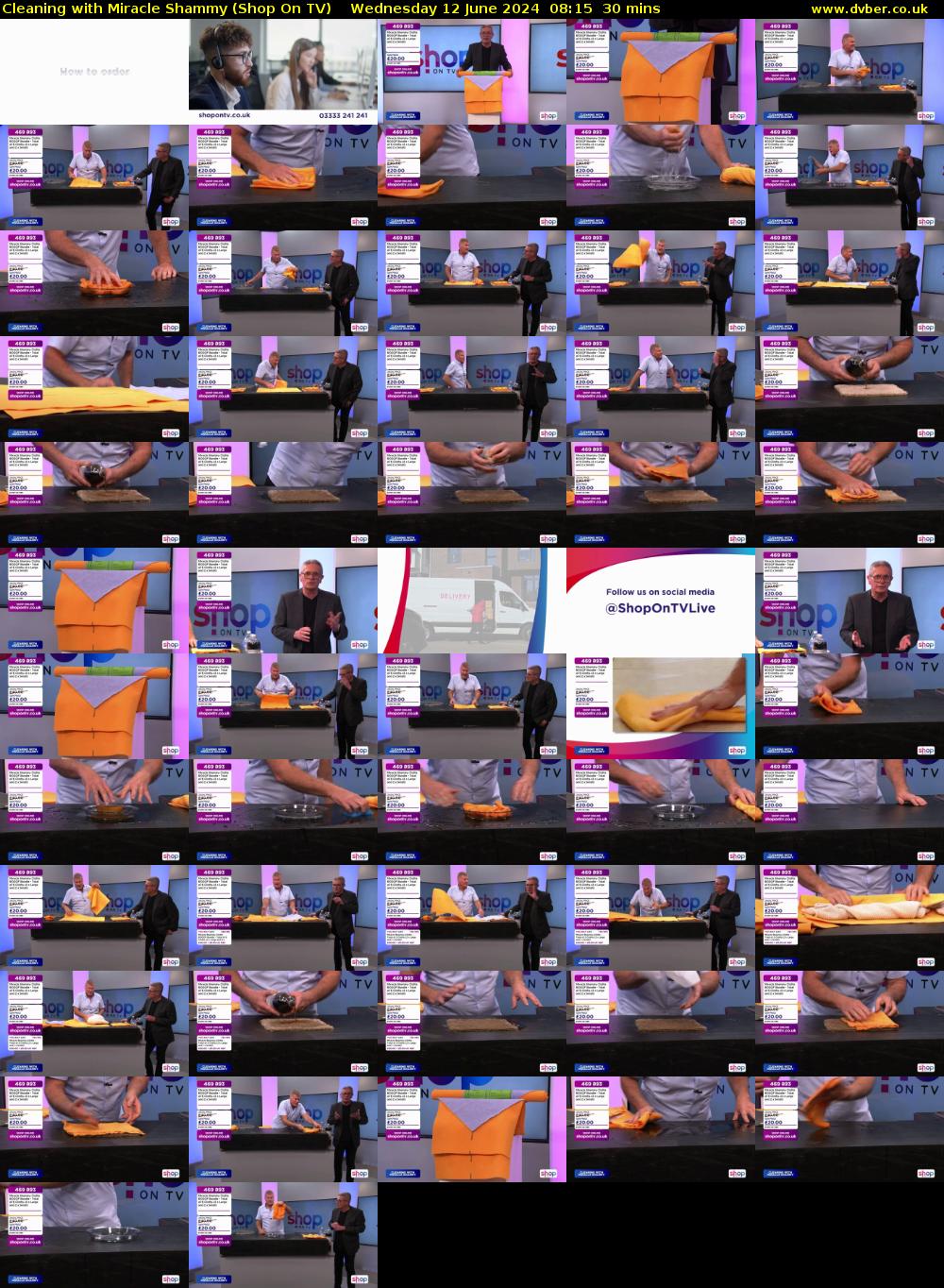 Cleaning with Miracle Shammy (Shop On TV) Wednesday 12 June 2024 08:15 - 08:45