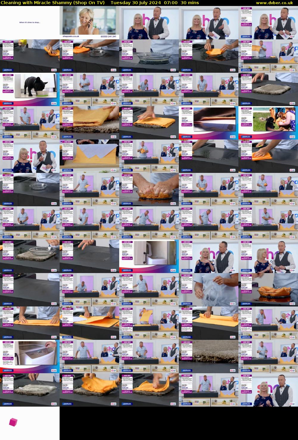 Cleaning with Miracle Shammy (Shop On TV) Tuesday 30 July 2024 07:00 - 07:30