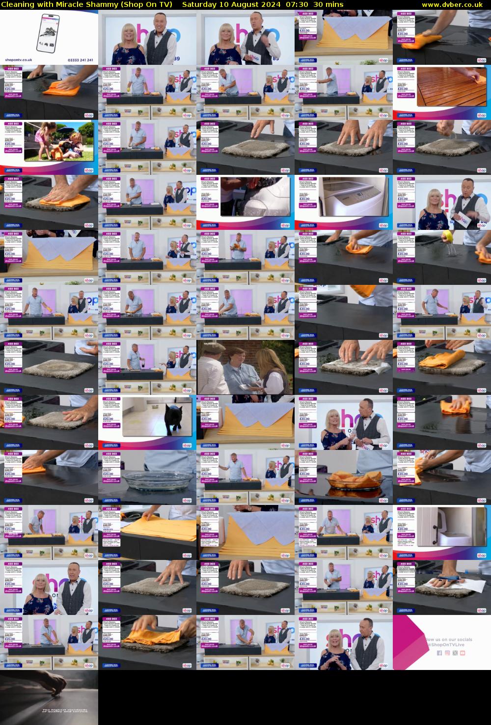 Cleaning with Miracle Shammy (Shop On TV) Saturday 10 August 2024 07:30 - 08:00