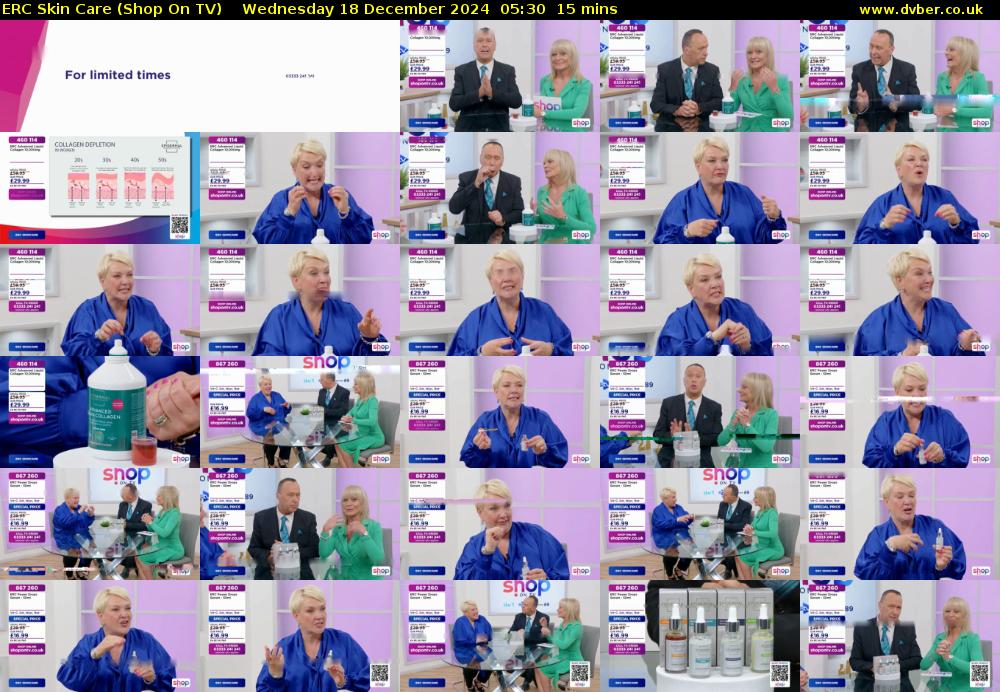 ERC Skin Care (Shop On TV) Wednesday 18 December 2024 05:30 - 05:45