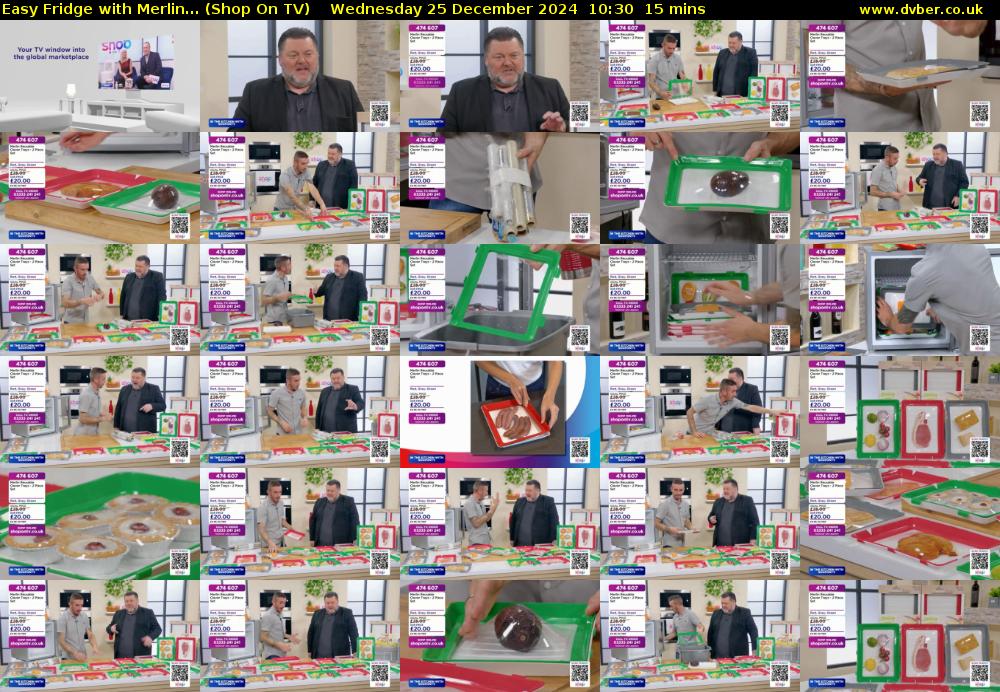 Easy Fridge with Merlin... (Shop On TV) Wednesday 25 December 2024 10:30 - 10:45