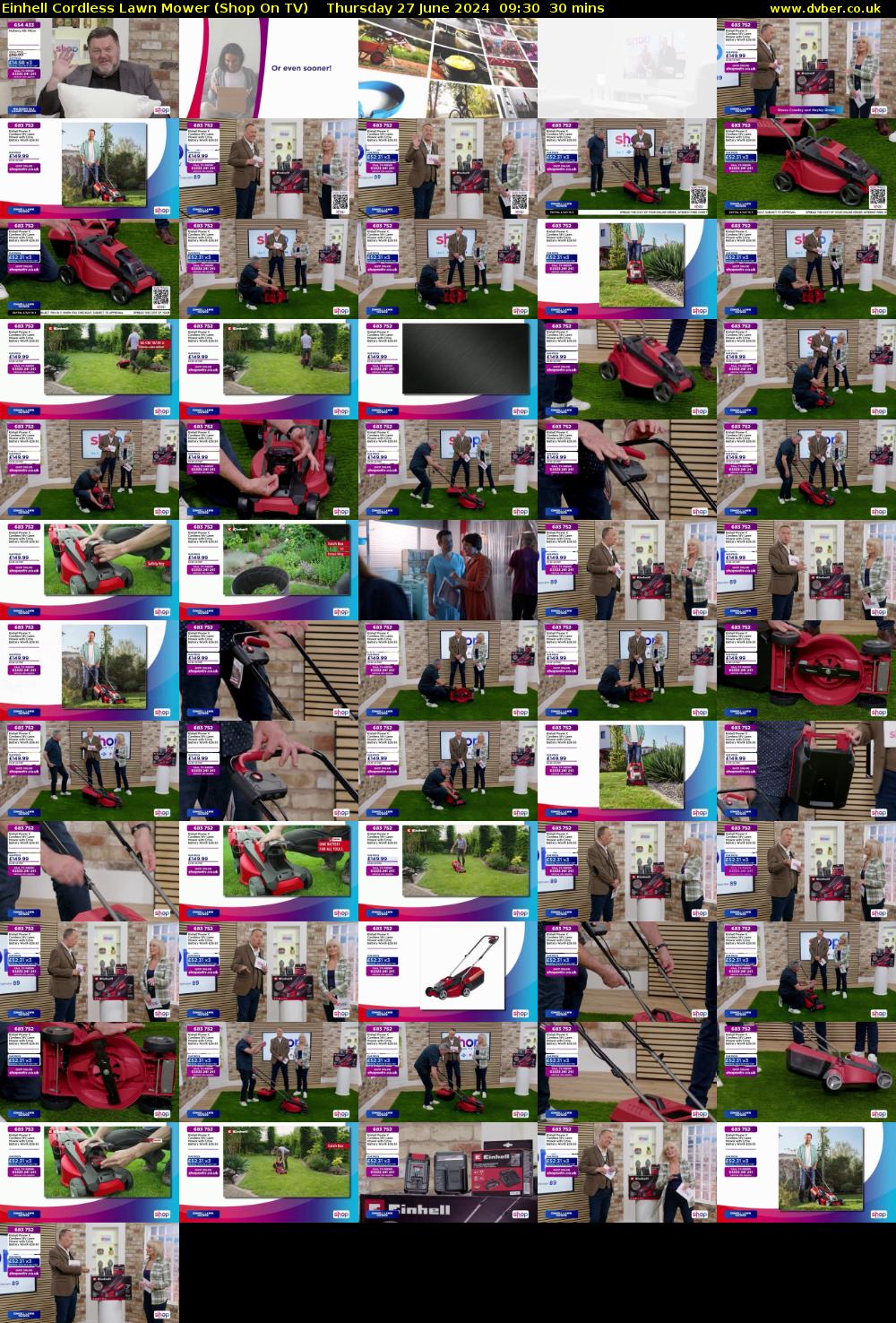 Einhell Cordless Lawn Mower (Shop On TV) Thursday 27 June 2024 09:30 - 10:00