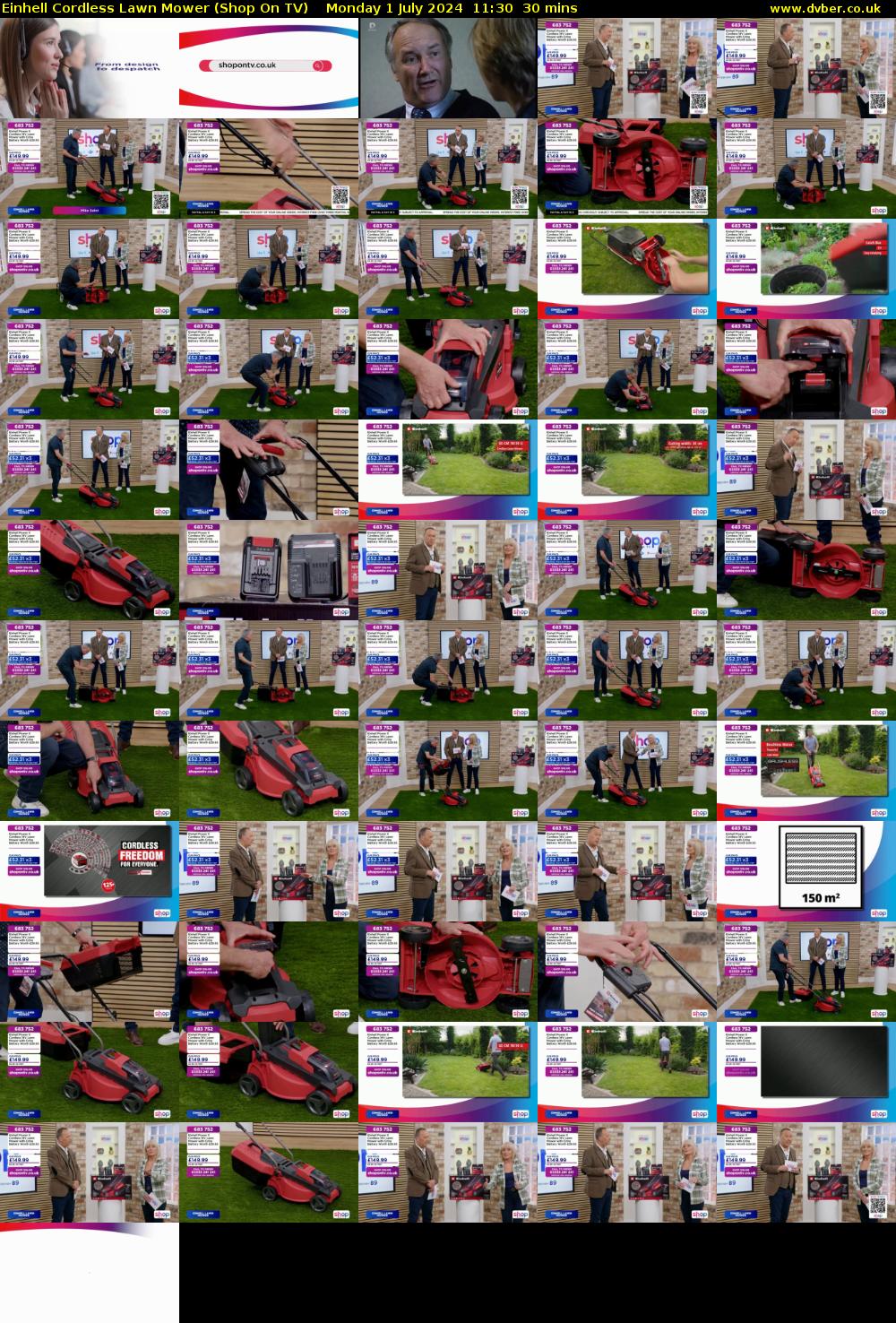 Einhell Cordless Lawn Mower (Shop On TV) Monday 1 July 2024 11:30 - 12:00