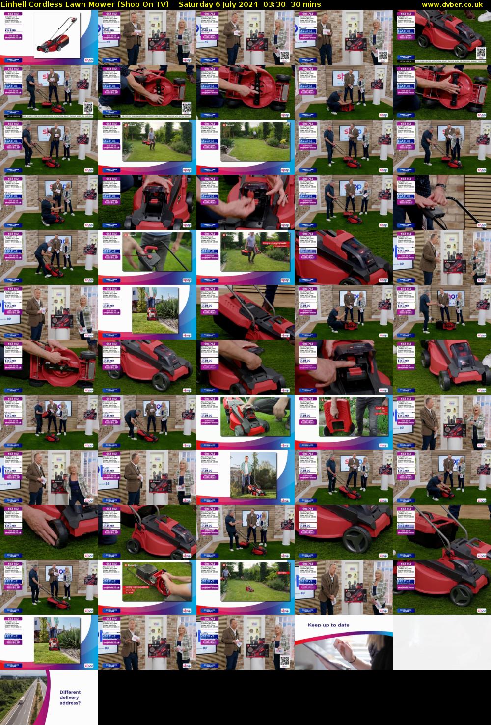 Einhell Cordless Lawn Mower (Shop On TV) Saturday 6 July 2024 03:30 - 04:00