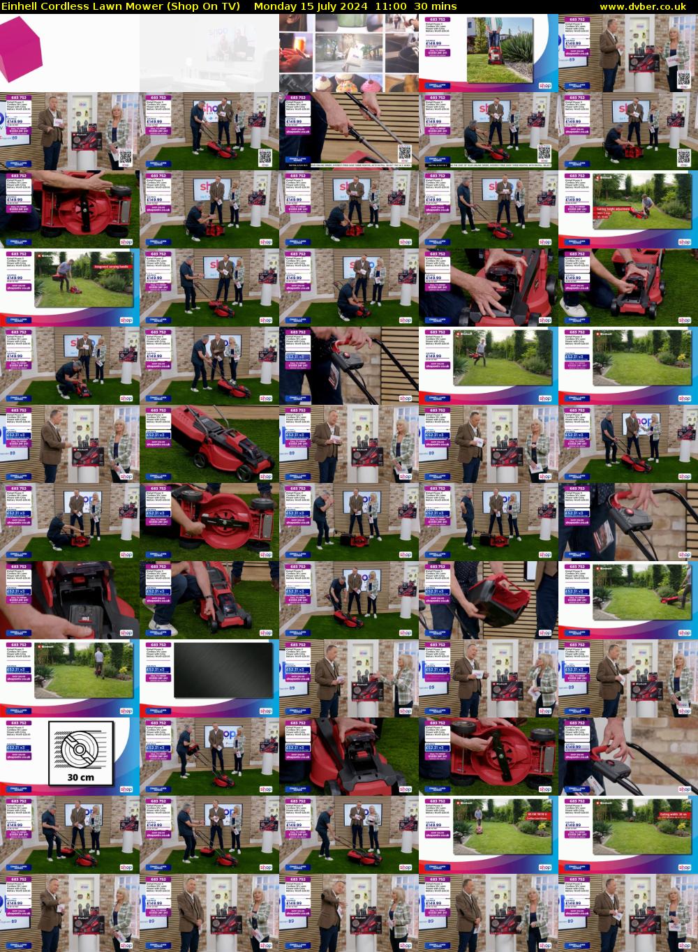 Einhell Cordless Lawn Mower (Shop On TV) Monday 15 July 2024 11:00 - 11:30