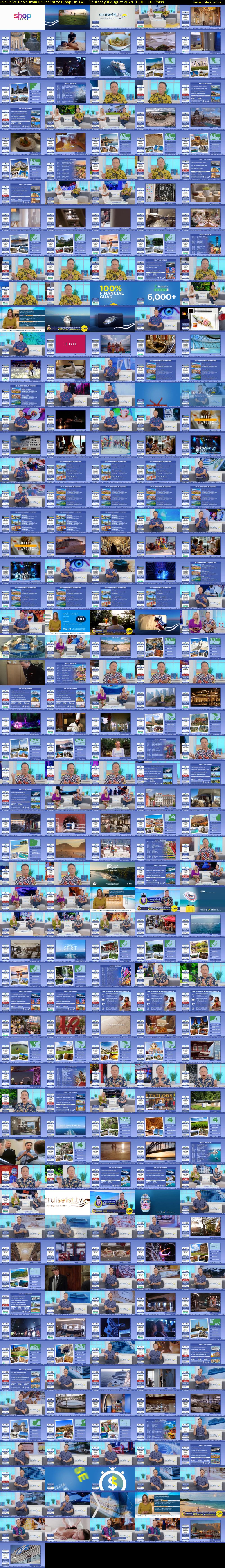 Exclusive Deals from Cruise1st.tv (Shop On TV) Thursday 8 August 2024 13:00 - 16:00
