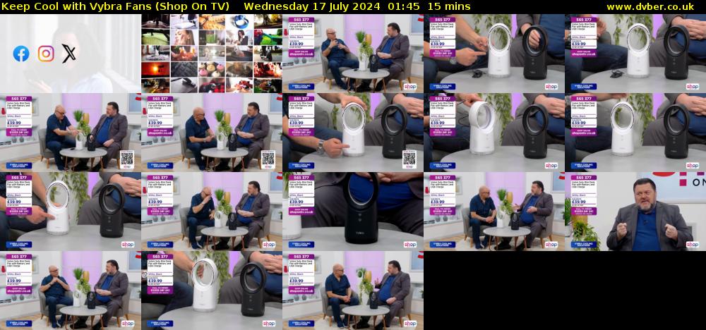 Keep Cool with Vybra Fans (Shop On TV) Wednesday 17 July 2024 01:45 - 02:00