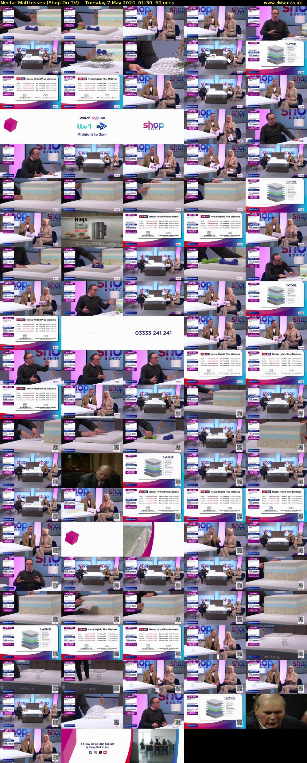 Nectar Mattresses (Shop On TV) Tuesday 7 May 2024 01:30 - 02:30