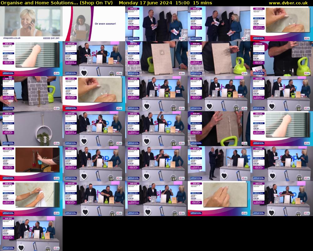 Organise and Home Solutions... (Shop On TV) Monday 17 June 2024 15:00 - 15:15