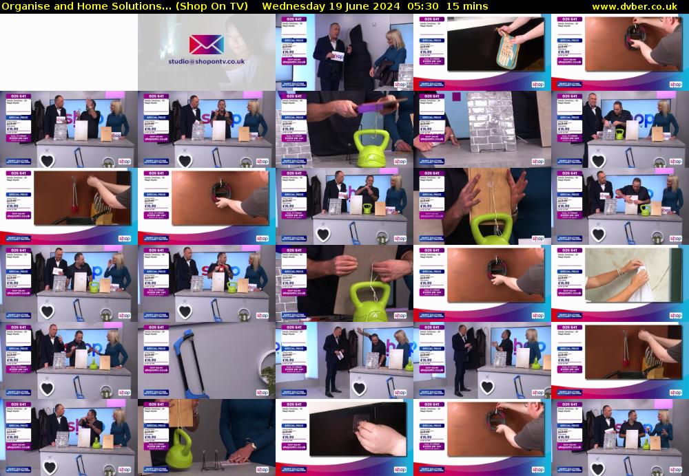 Organise and Home Solutions... (Shop On TV) Wednesday 19 June 2024 05:30 - 05:45