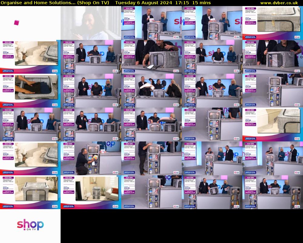 Organise and Home Solutions... (Shop On TV) Tuesday 6 August 2024 17:15 - 17:30