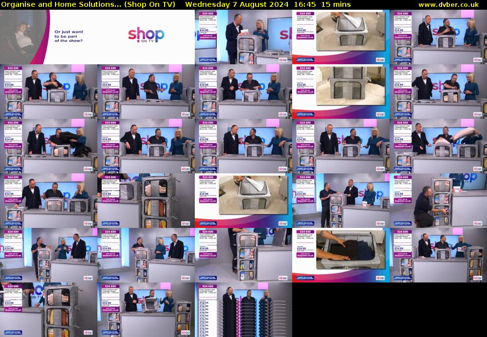 Organise and Home Solutions... (Shop On TV) Wednesday 7 August 2024 16:45 - 17:00