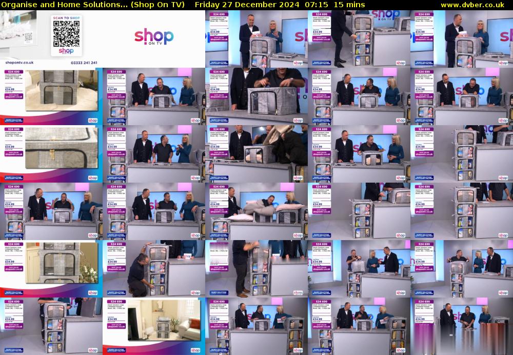 Organise and Home Solutions... (Shop On TV) Friday 27 December 2024 07:15 - 07:30