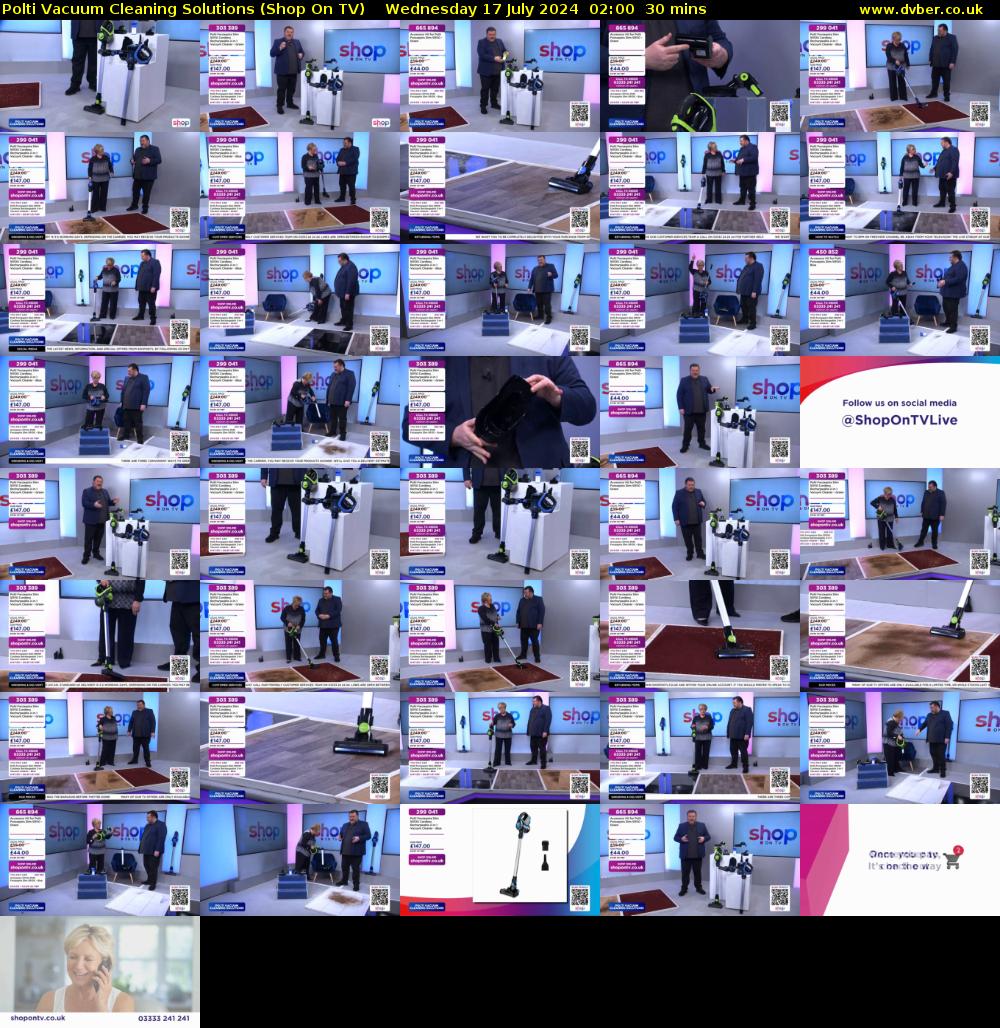Polti Vacuum Cleaning Solutions (Shop On TV) Wednesday 17 July 2024 02:00 - 02:30