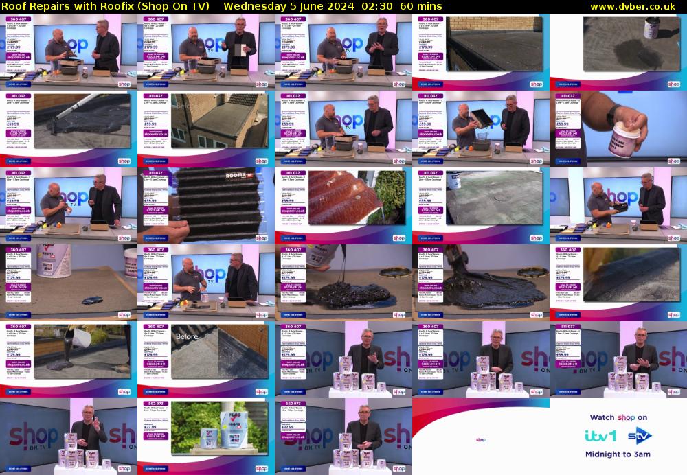Roof Repairs with Roofix (Shop On TV) Wednesday 5 June 2024 02:30 - 03:30