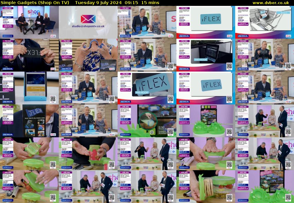 Simple Gadgets (Shop On TV) Tuesday 9 July 2024 09:15 - 09:30