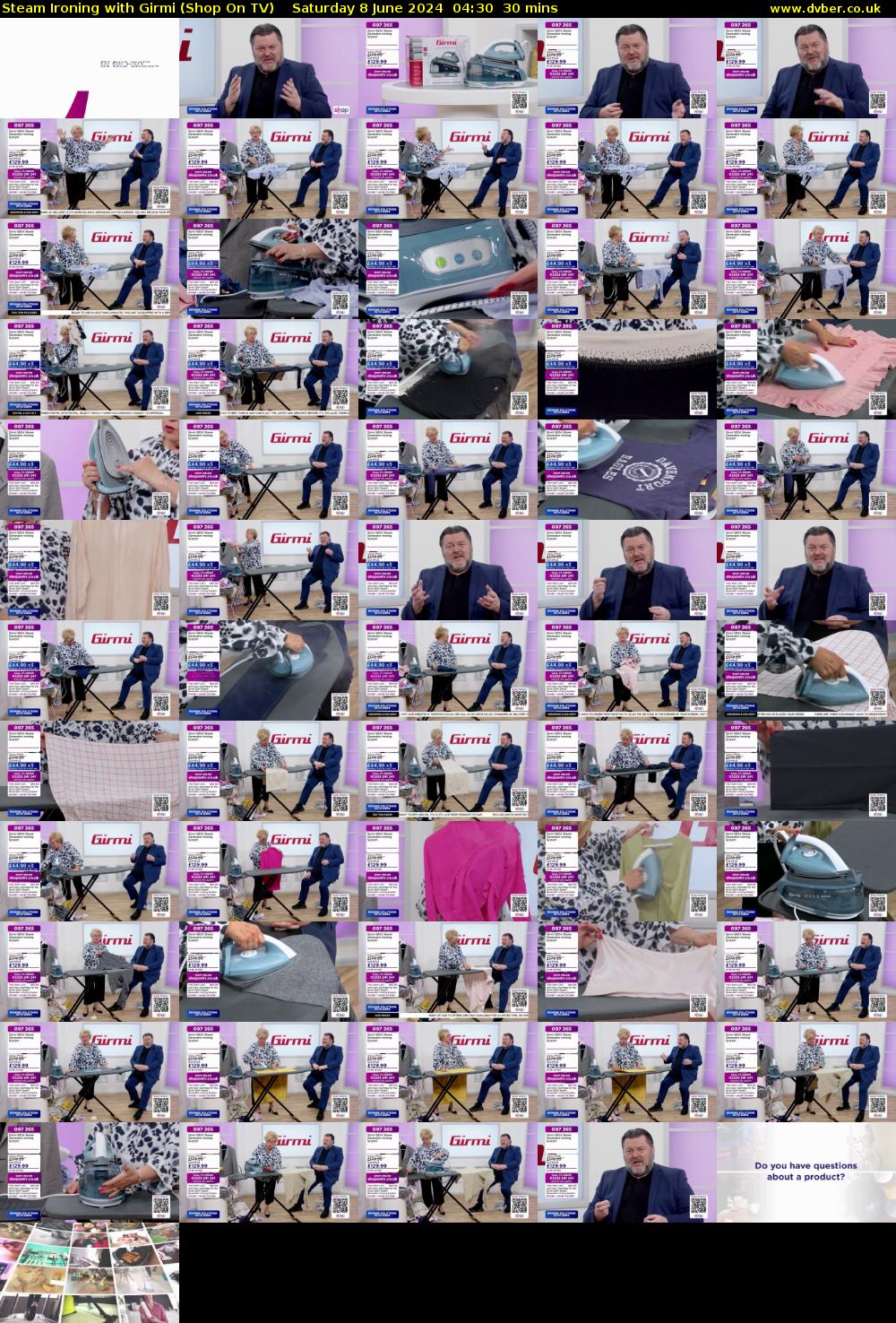Steam Ironing with Girmi (Shop On TV) Saturday 8 June 2024 04:30 - 05:00