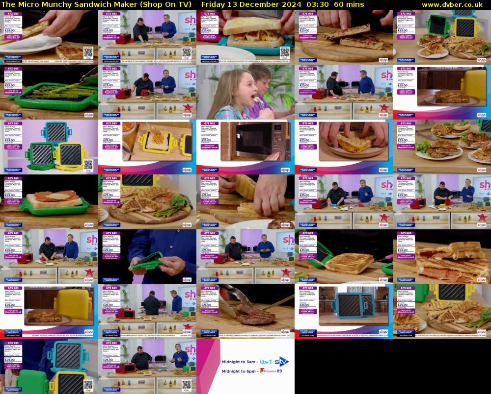 The Micro Munchy Sandwich Maker (Shop On TV) Friday 13 December 2024 03:30 - 04:30