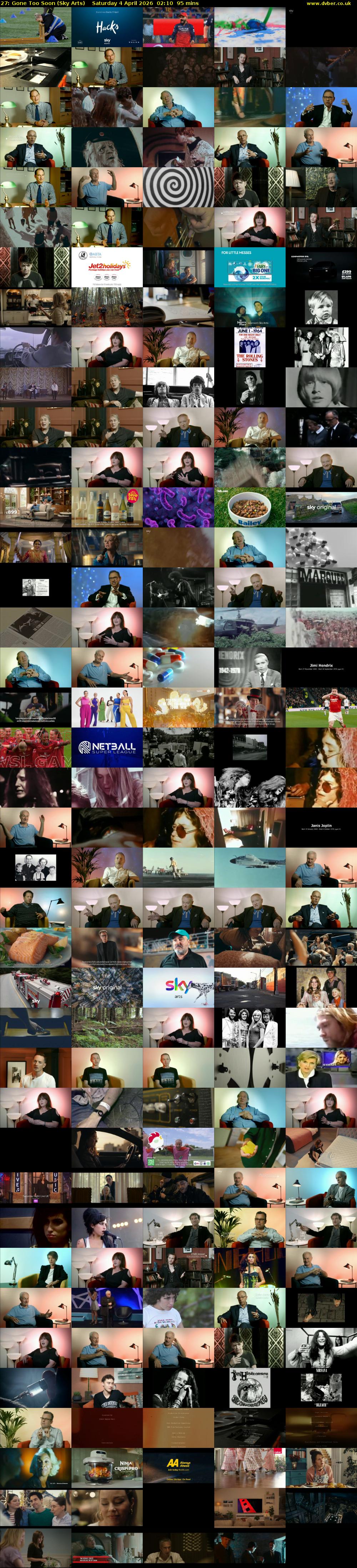 27: Gone Too Soon (Sky Arts) Saturday 4 April 2026 02:10 - 03:45