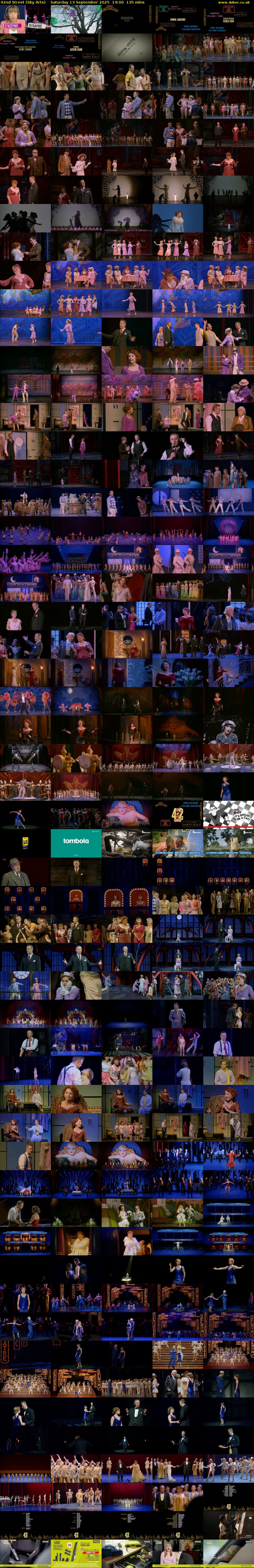 42nd Street (Sky Arts) Saturday 13 September 2025 14:00 - 16:15
