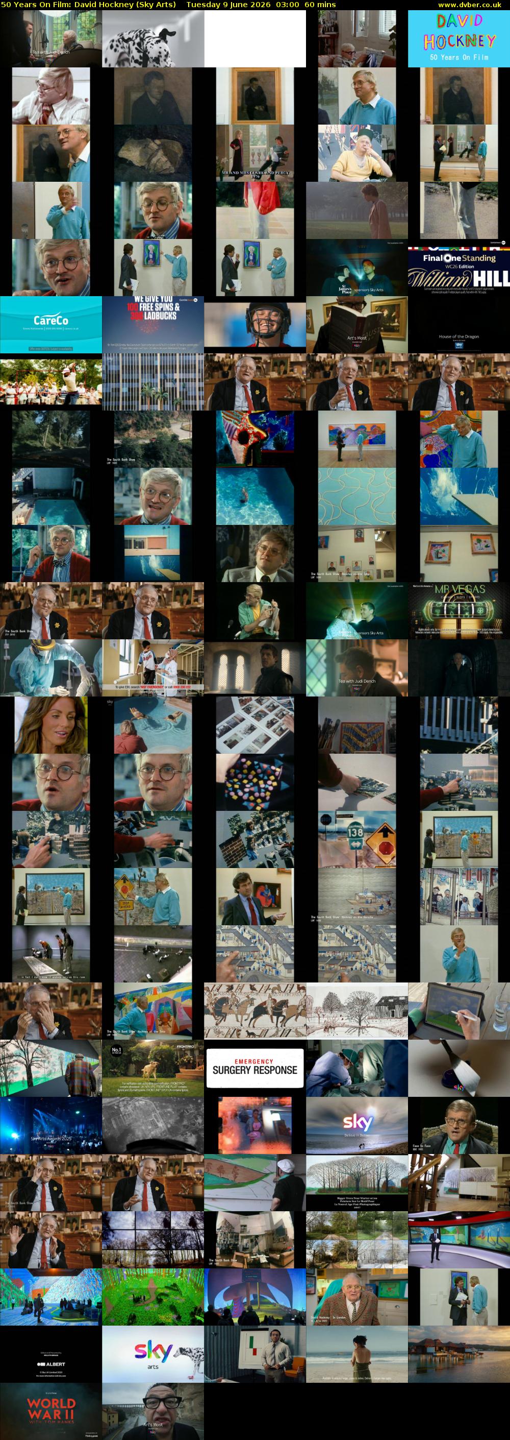 50 Years On Film: David Hockney (Sky Arts) Tuesday 9 June 2026 03:00 - 04:00
