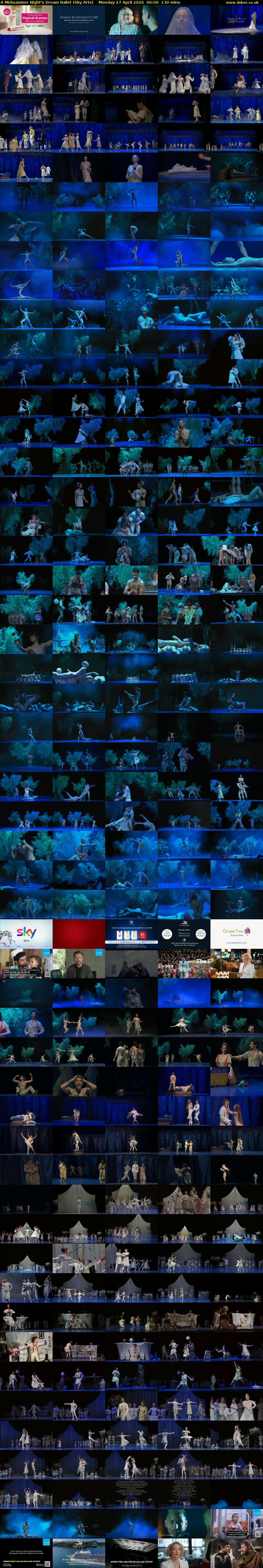 A Midsummer Night's Dream Ballet (Sky Arts) Monday 27 April 2026 06:00 - 08:10