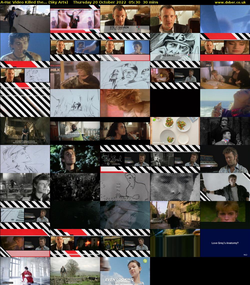 A-Ha: Video Killed the... (Sky Arts) Thursday 20 October 2022 05:30 - 06:00