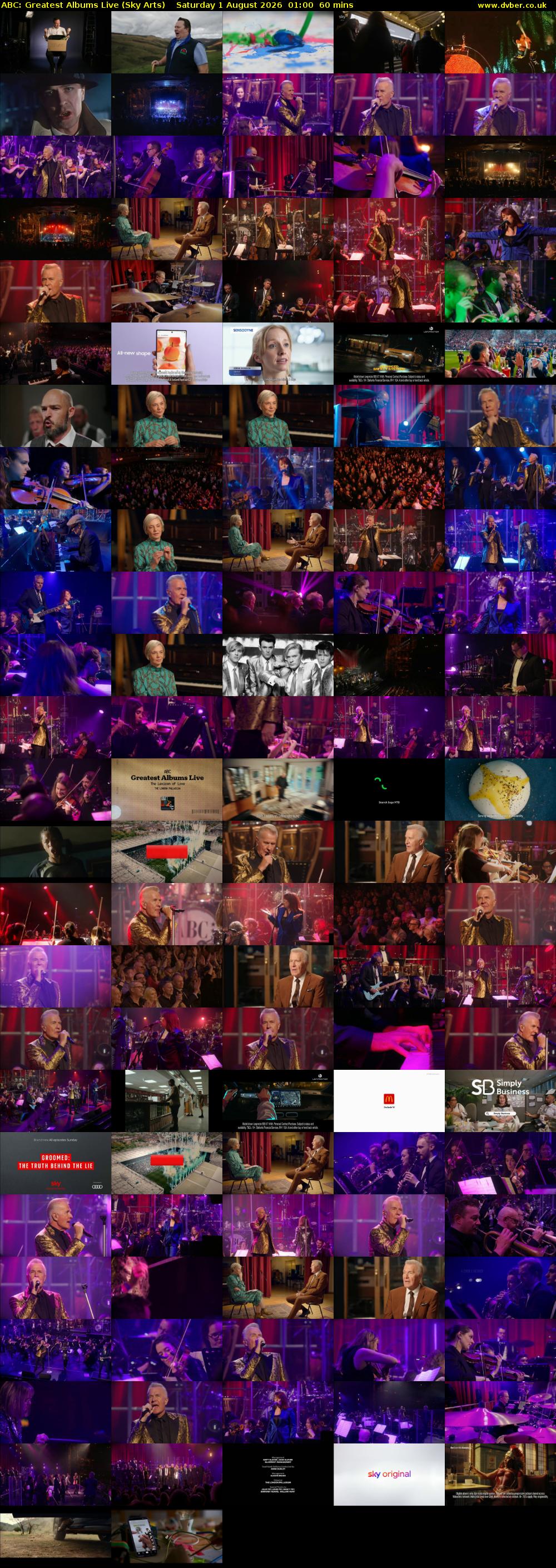 ABC: Greatest Albums Live (Sky Arts) Saturday 1 August 2026 01:00 - 02:00