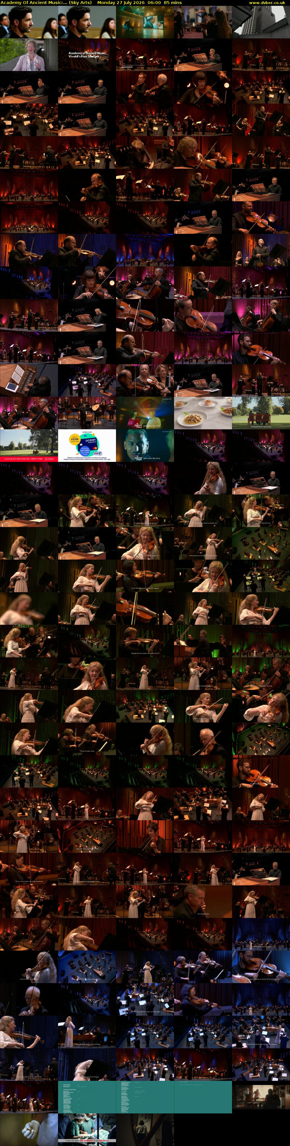 Academy Of Ancient Music:... (Sky Arts) Monday 27 July 2026 06:00 - 07:25