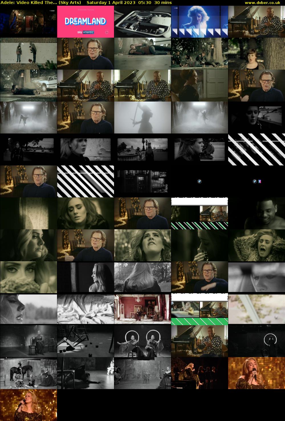 Adele: Video Killed The... (Sky Arts) Saturday 1 April 2023 05:30 - 06:00