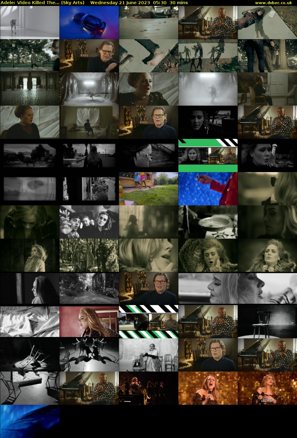 Adele: Video Killed The... (Sky Arts) Wednesday 21 June 2023 05:30 - 06:00