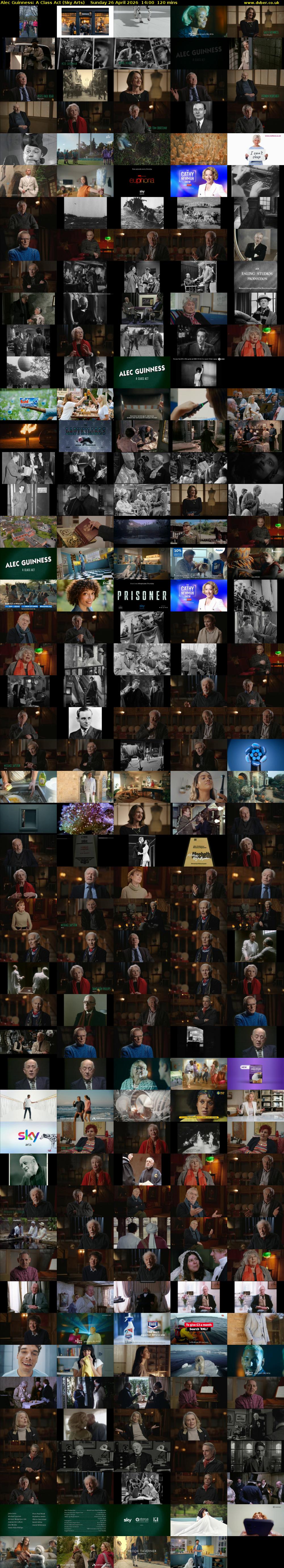 Alec Guinness: A Class Act (Sky Arts) Sunday 26 April 2026 14:00 - 16:00