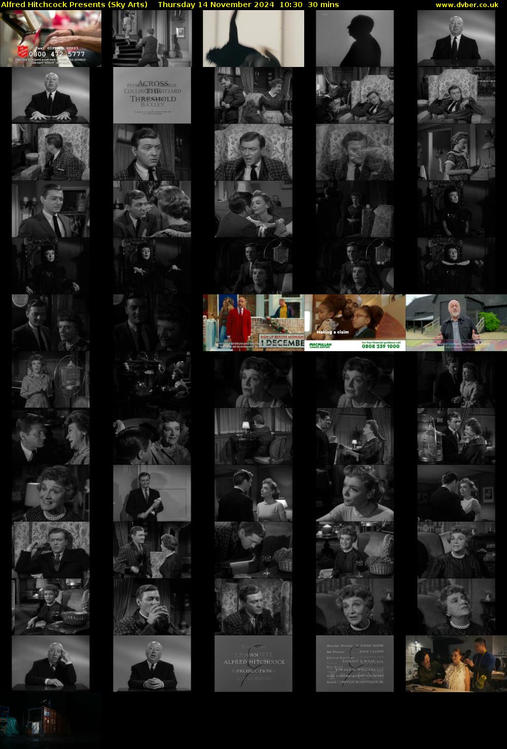 Alfred Hitchcock Presents (Sky Arts) Thursday 14 November 2024 10:30 - 11:00