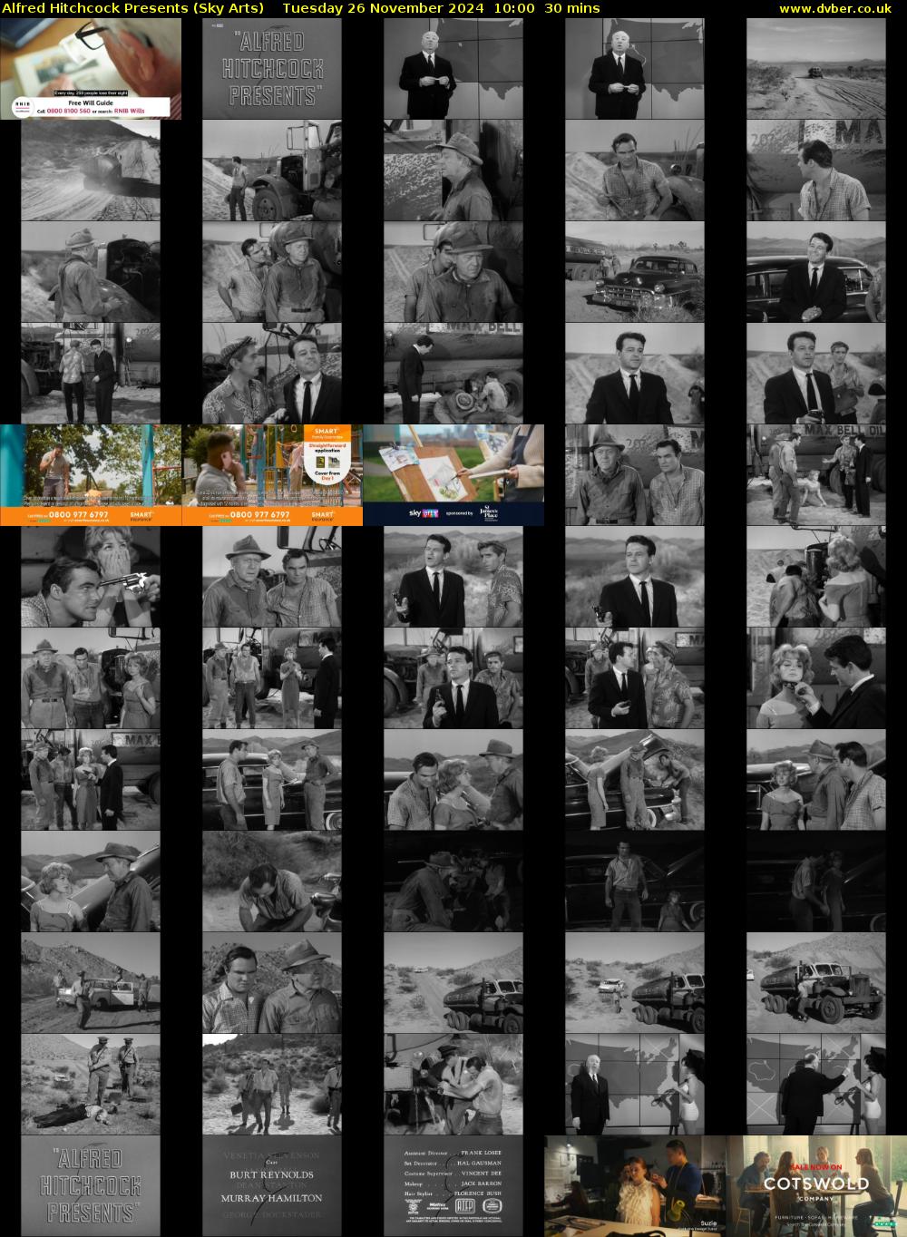 Alfred Hitchcock Presents (Sky Arts) Tuesday 26 November 2024 10:00 - 10:30