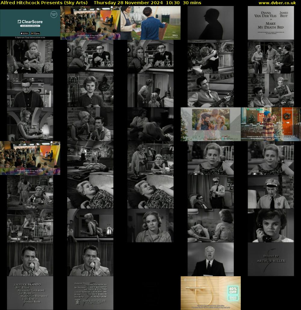 Alfred Hitchcock Presents (Sky Arts) Thursday 28 November 2024 10:30 - 11:00