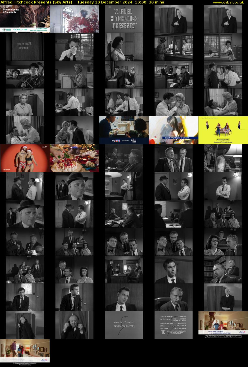 Alfred Hitchcock Presents (Sky Arts) Tuesday 10 December 2024 10:00 - 10:30