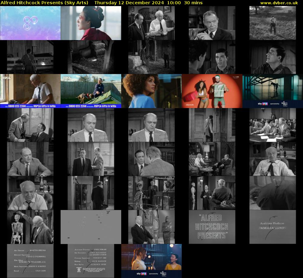 Alfred Hitchcock Presents (Sky Arts) Thursday 12 December 2024 10:00 - 10:30