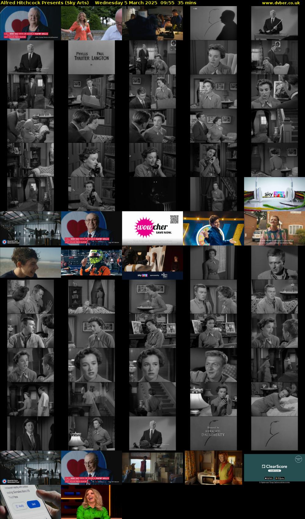 Alfred Hitchcock Presents (Sky Arts) Wednesday 5 March 2025 09:55 - 10:30