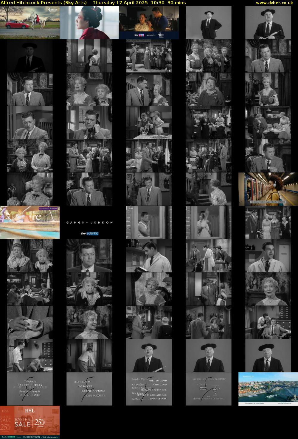 Alfred Hitchcock Presents (Sky Arts) Thursday 17 April 2025 10:30 - 11:00