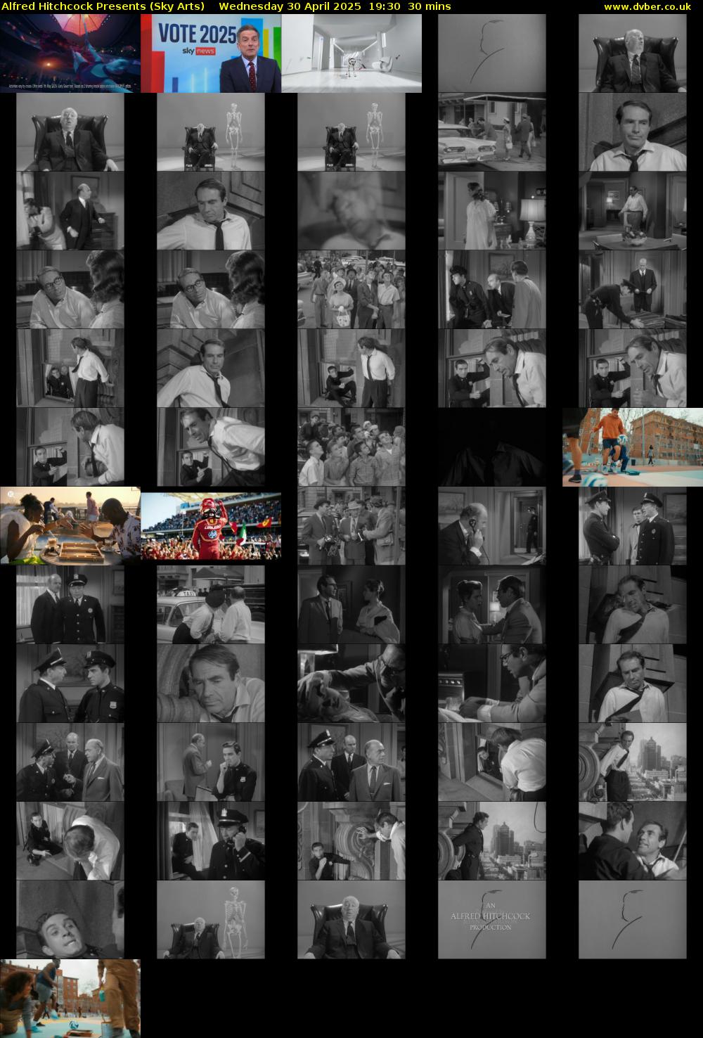 Alfred Hitchcock Presents (Sky Arts) Wednesday 30 April 2025 19:30 - 20:00