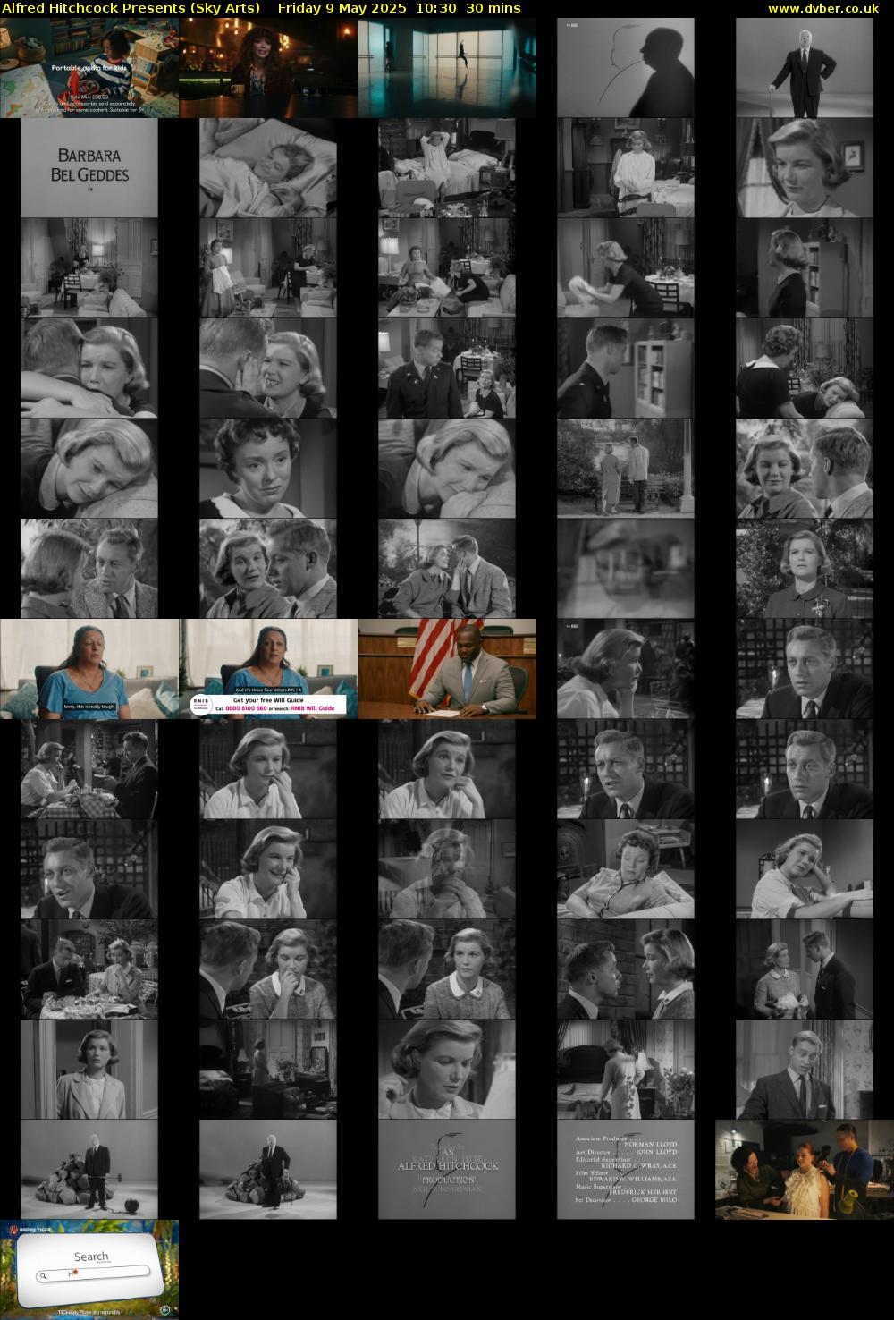 Alfred Hitchcock Presents (Sky Arts) Friday 9 May 2025 10:30 - 11:00