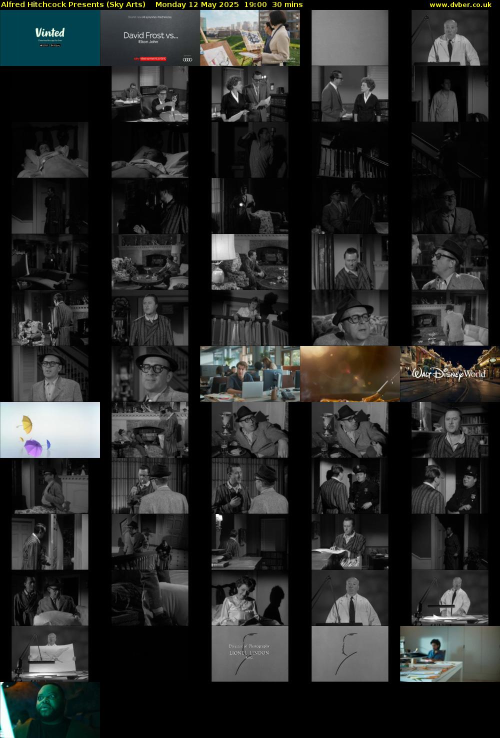 Alfred Hitchcock Presents (Sky Arts) Monday 12 May 2025 19:00 - 19:30