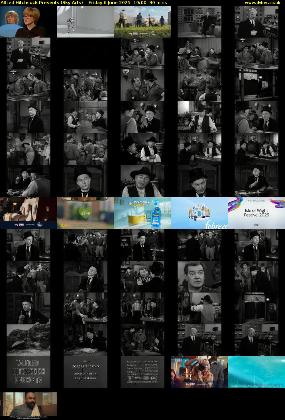 Alfred Hitchcock Presents (Sky Arts) Friday 6 June 2025 19:00 - 19:30