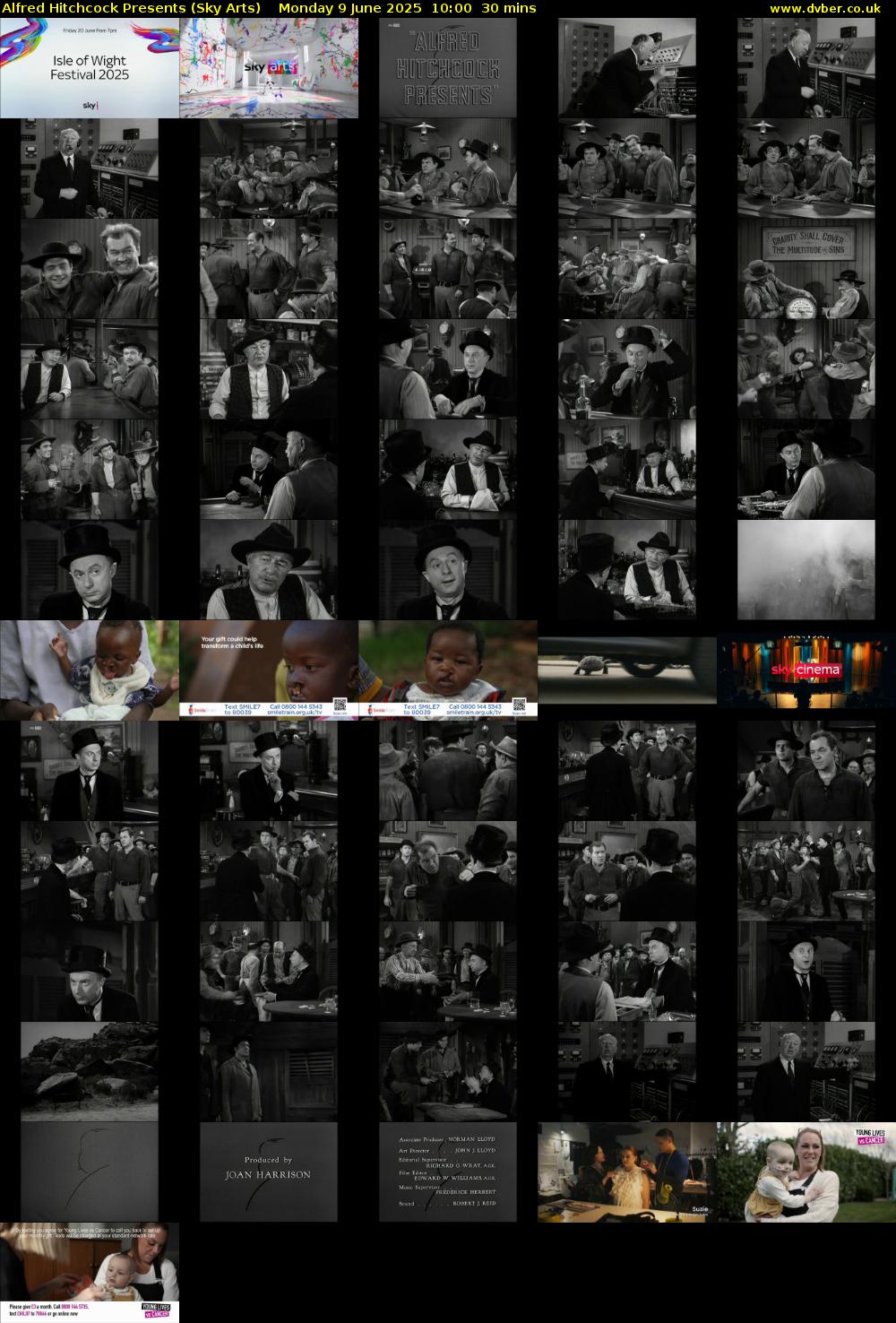 Alfred Hitchcock Presents (Sky Arts) Monday 9 June 2025 10:00 - 10:30