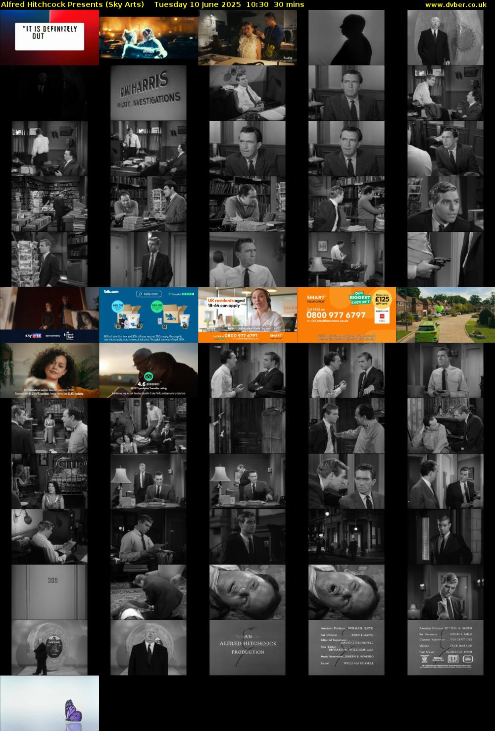 Alfred Hitchcock Presents (Sky Arts) Tuesday 10 June 2025 10:30 - 11:00