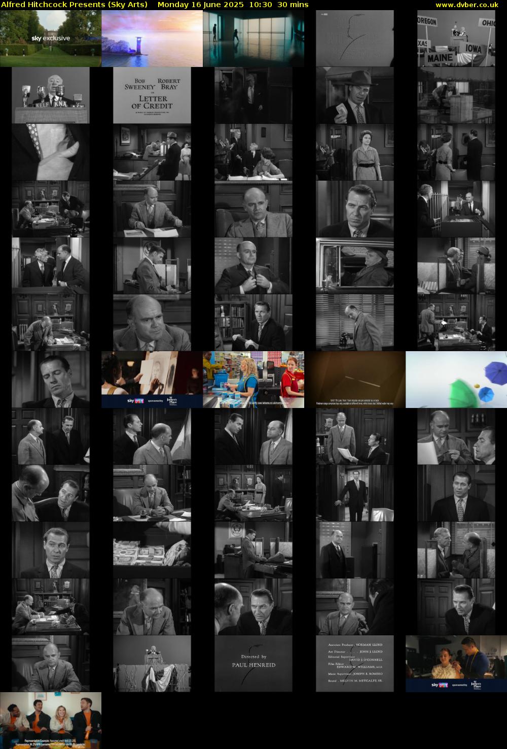 Alfred Hitchcock Presents (Sky Arts) Monday 16 June 2025 10:30 - 11:00