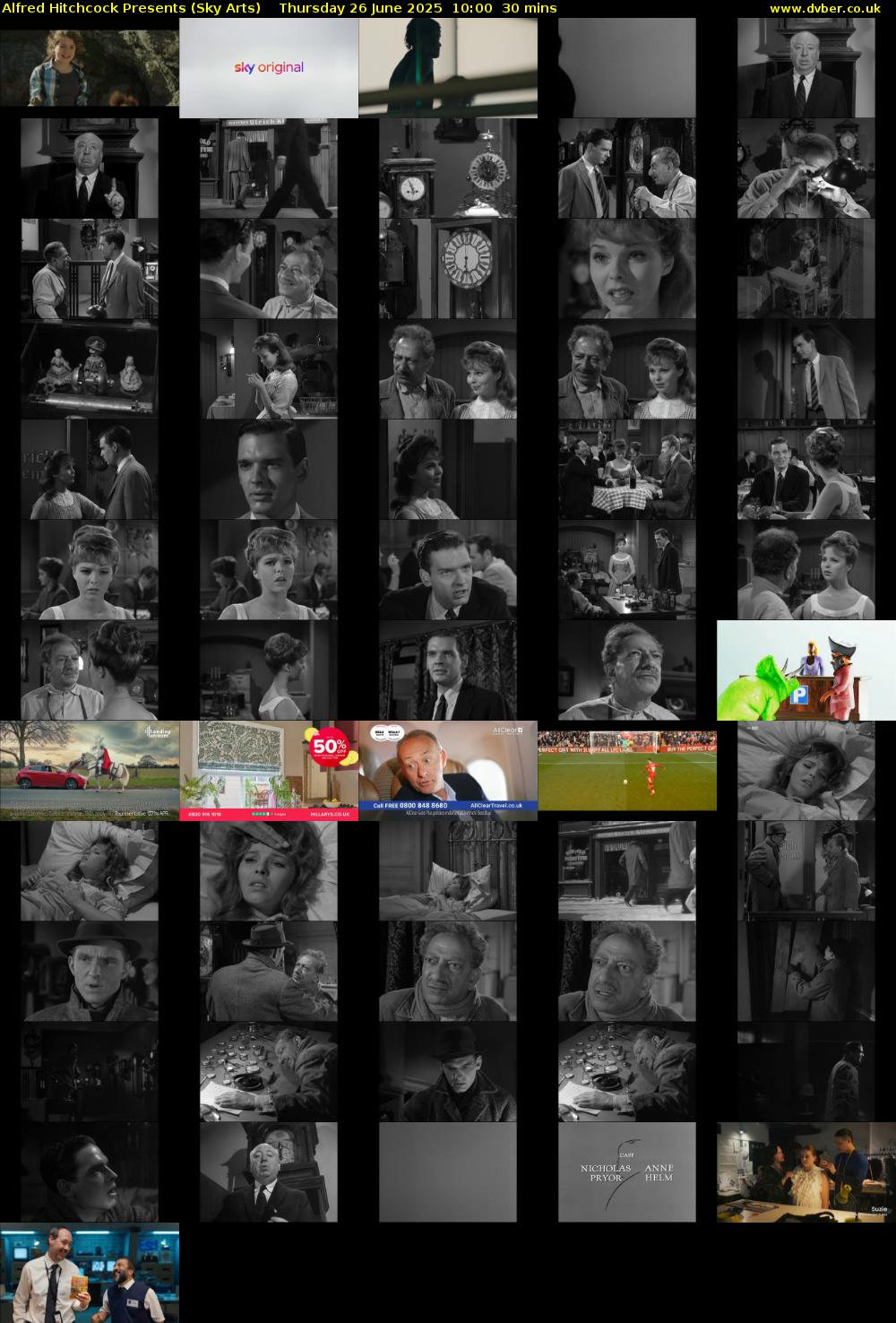 Alfred Hitchcock Presents (Sky Arts) Thursday 26 June 2025 10:00 - 10:30