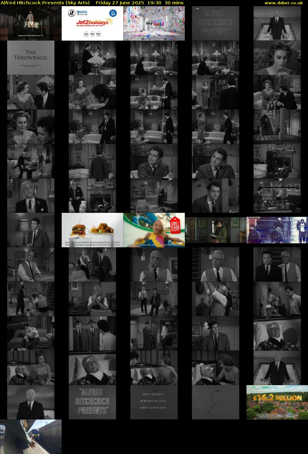 Alfred Hitchcock Presents (Sky Arts) Friday 27 June 2025 19:30 - 20:00